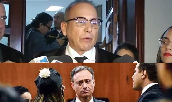 Arriba-los-abogados-Carlos-Balcacer-Gustavo-Biaggi-y-Nelys-Rivas.-Abajo-su-defendido-el-ex-procurador-general-Jean-Alain-Rodriguez-e1719691633203