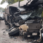 Accidente múltiple en Loma Miranda paraliza el tránsito en la autopista Duarte - Imagen